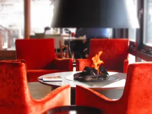 Close Up Of Fire In A Restaurant