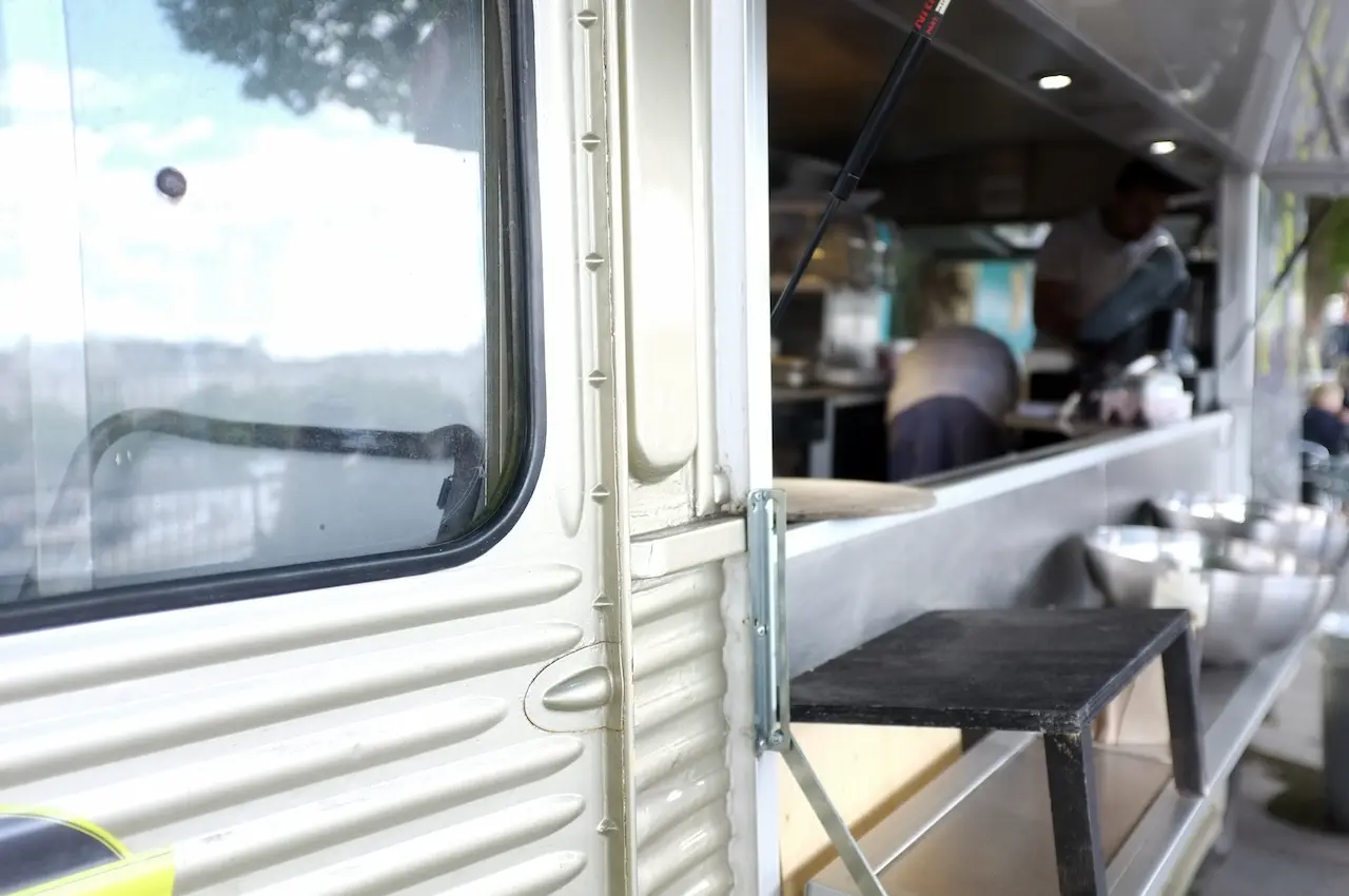 Mobile Food Truck Window Close Up